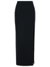 Alessandra Rich Long Skirt In Black Virgin Wool Blend In Black