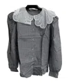 Alessandra Rich Long Sleeve Shirt In Gray