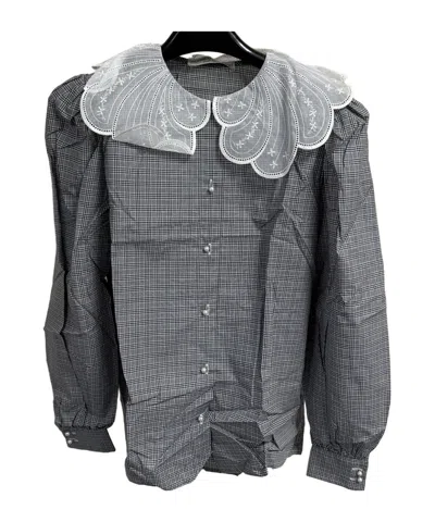 Alessandra Rich Long Sleeve Shirt In Gray