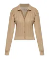 Alessandra Rich Cable-knit Button Cardigan In Brown