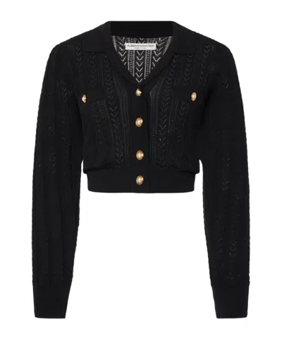 Alessandra Rich Long-sleeved Cardigan In Black