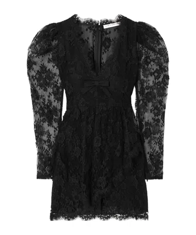 Alessandra Rich Long-sleeved Dress In Black