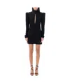 Alessandra Rich Black Draped Silk Minidress In Black