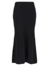 Alessandra Rich Knitted Wool Maxi Skirt In Black