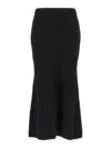 Alessandra Rich Knitted Wool Maxi Skirt In Black