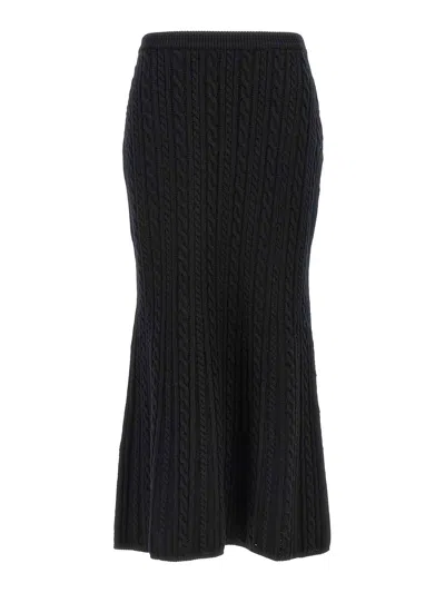 ALESSANDRA RICH LONG WOOL SKIRT