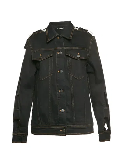 Pre-owned Alessandra Rich Long-sleeve Denim Jacket In Black