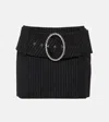 Alessandra Rich Low-rise Wool-blend Pinstriped Miniskirt In Black-silver