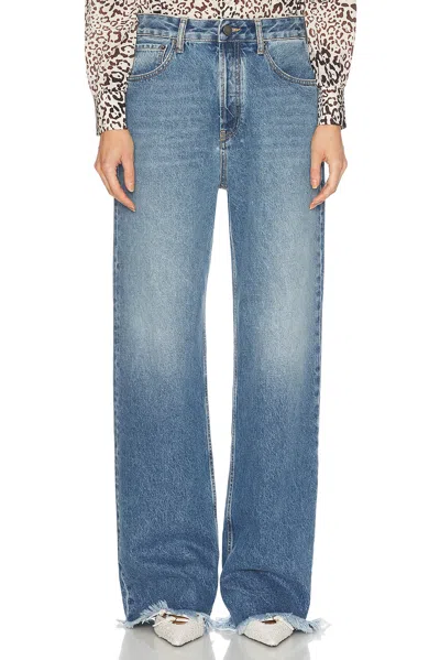 Alessandra Rich Low Waist Baggy Wide Leg In Blue