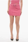 ALESSANDRA RICH LUREX MINISKIRT WITH BUCKLE AND CRYSTALS