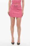 Alessandra Rich Lurex Miniskirt With Buckle And Crystals