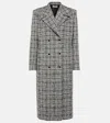 Alessandra Rich Lurex Tweed Coat In White