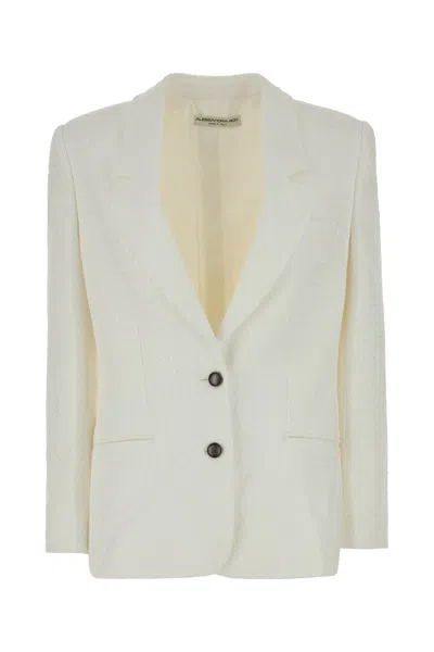 Alessandra Rich Luxe Mini Jacket With Tailored Structure In White