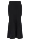 Alessandra Rich Maxi Wool Skirt In Black