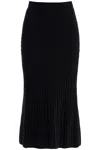 Alessandra Rich Knitted Wool Maxi Skirt In Black (black)