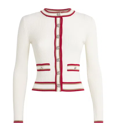 Alessandra Rich Merino Cardigan In White
