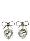 Alessandra Rich Heart-shaped Drop Earrings Crystal Embellishments