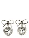 Alessandra Rich Heart-shaped Drop Earrings Crystal Embellishments