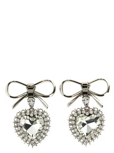 Alessandra Rich Metal Bow Earrings In Multi