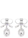 Alessandra Rich Crystal-embellished Bow Drop Earrings In Silver