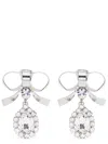 Alessandra Rich Crystal-embellished Bow Drop Earrings In Silver
