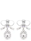 Alessandra Rich Crystal-embellished Bow Drop Earrings In Silver