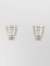Alessandra Rich Metal Earrings Adorned Rhinestone Embellishments