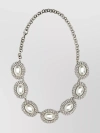 ALESSANDRA RICH METAL NECKLACE WITH RHINESTONE AND PEARL EMBELLISHMENTS