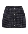 Alessandra Rich Women Sequin Checked Tweed Mini Skirt In Black