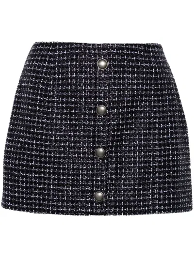 Alessandra Rich Women Sequin Checked Tweed Mini Skirt In Multi