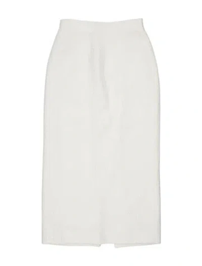 Pre-owned Alessandra Rich Midi Length Skirt In White