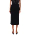 Alessandra Rich Tweed Bouclé Midi Skirt With Back Slit
