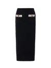 Alessandra Rich Midi Skirt In Alpaca Knit In Black