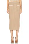 Alessandra Rich Cable-knit Midi Skirt In Sand