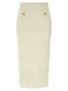 Alessandra Rich High Waisted Midi Skirt In White