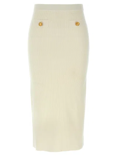 【関税込み】ALESSANDRA RICH MIDI SKIRT Alessandra Rich Ribbed Stretch Wool And Cashmere Midi Skirt