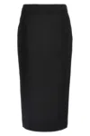 Alessandra Rich Midi Tweed Boucl Skirt In Black