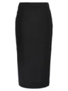 Alessandra Rich Midi Tweed Boucl Skirt In Black