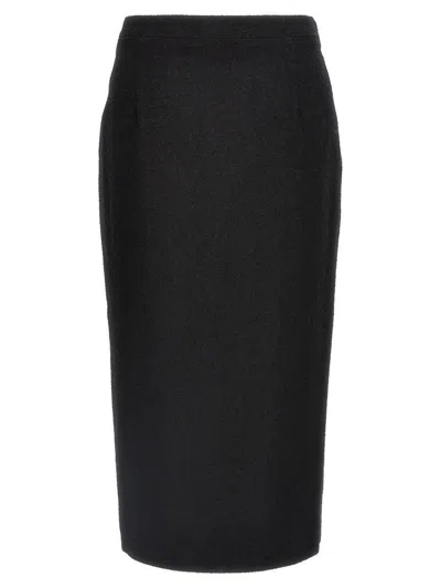 Alessandra Rich Slit Skirt In Black