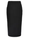 Alessandra Rich Black Midi Tweed Boucl Skirt In Black