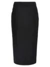 Alessandra Rich Black Midi Tweed Boucl Skirt In Black