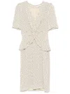 Alessandra Rich White Polka Dot-print Dress In Neutrals