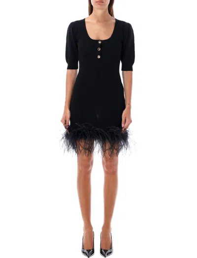 ALESSANDRA RICH MINI DRESS FEATHER TRIM