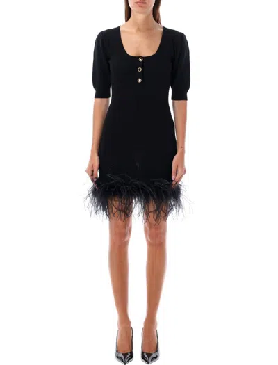 ALESSANDRA RICH ALESSANDRA RICH MINI DRESS FEATHER TRIM