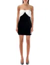 Alessandra Rich Velvet Mini Dress With Bow Accent In Black