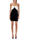 Alessandra Rich Velvet Mini Dress With Bow Accent In Black