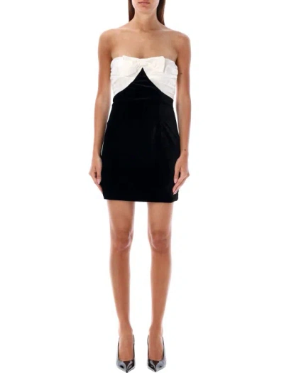 ALESSANDRA RICH ALESSANDRA RICH MINI DRESS VELVET DUCHESSE BOW