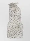 Alessandra Rich Mini Dress With Bow And Polka Dots In White