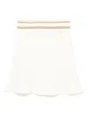 Alessandra Rich Mini Ribbed Knit Flared Skirt In Neutrals
