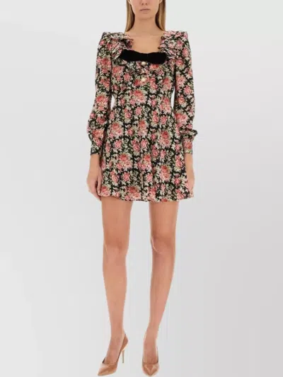 ALESSANDRA RICH MINI ROBE À IMPRIMÉ FLEURI